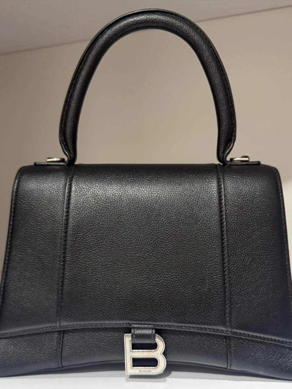Balenciaga Black Structured Top-Handle Satchel